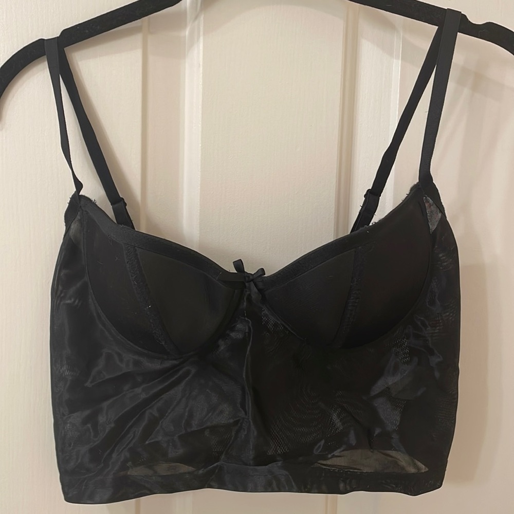 Betsey Johnson Vintage Bra Bustier Corset, Black, Large